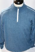 Two as new Sunderland of Scotland Hamsin lined sweaters in storm grey marl/white (L - RRP £72
