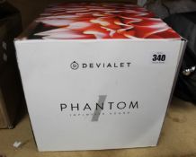 A pre-owned Devialet Phantom I 108dB Gold Speaker (Please note this item powers on but unable to