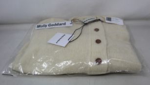 An as new Molly Goddard Giuseppe frill cardigan in cream with white (M - RRP £288).