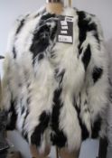 An as new The Kooples Stripe Mink fake fur coat (Size 1 - RRP £465).