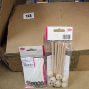 A large quantity of as new Efco flat candle wicks and mobile stars.