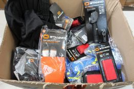 A quantity of as new Stanno football sporting equipment to include Stanno ball pump with pressure