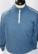Two as new Sunderland of Scotland Hamsin lined sweaters in storm grey marl/white (L - RRP £72