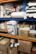 A large quantity of miscellaneous household related items to include wallpaper, a Dimplex PLXE Panel