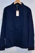 An as new A.P.C. Nathaniel work jacket in blue (XS - RRP £187, please note item has security tag