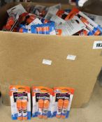 A box of Elmer's washable disappearing purple school glue sticks (Two per packet).