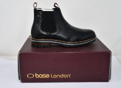 Two pairs of men's boxed as new Base London Hadrian Chelsea Boots in waxy black (UK 8).