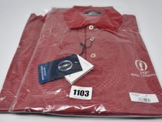 Two as new Filo de Scozia The Open polo shirts in red (L).