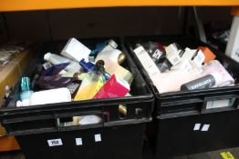 Two crate's of assorted toiletries.