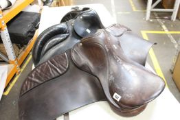 Two pre-owned horse saddles.