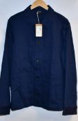 An as new A.P.C. Nathaniel work jacket in blue (M - RRP £187, please note item has security tag