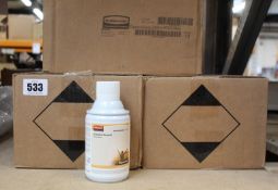 Thirty six as new Rubbermaid standard aerosol air neutraliser (243ml).