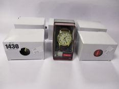 Five men's as new Easy Reader gold-tone case and brown leather strap watches (TW2P75800).