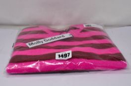 An as new Molly Goddard Claus striped wool gilet in neon pink/red (Size L - RRP £320).