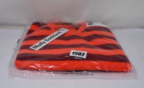 An as new Molly Goddard Claus striped wool gilet in neon orange/red (Size M - RRP £320).