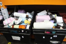 Two crates of assorted toiletries.