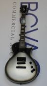 An as new Harley Benton SC-Custom Line silver burst electric guitar.