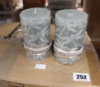 Twenty Four Lene Bjerre decorative pillar candles in desert sage.