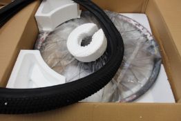 A Pasion e-bike rear wheel conversion kit for mountain bikes.