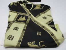 An as new Petar Petrov Rowan printed silk twill wrap midi skirt with leather belt (EU 36 - RRP £