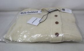 An as new Molly Goddard Giuseppe frill cardigan in cream with white (S - RRP £288).