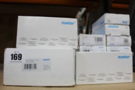 Twenty two boxes of 100 Martor replacement trapezoid blades for Secupro Maxisafe Knives (99.70) (