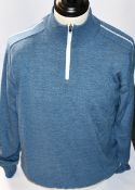 Two as new Sunderland of Scotland Hamsin lined sweaters in storm grey marl/white (L - RRP £72