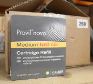 Eight as new Provil Novo medium fast set packs (2x50ml).