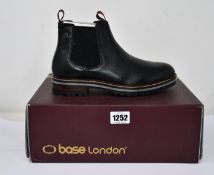 Two pairs of men's boxed as new Base London Hadrian Chelsea Boots in waxy black (UK 6 and 7).