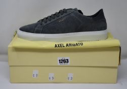 A pair of as new Axel Arigato Clean 90 suede sneakers in dark grey (UK 9.5).