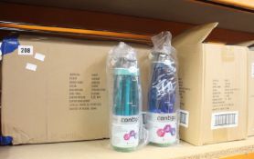 Twenty Contigo Ashland Autospout Bottles in Scuba (24oz) and eight Contigo Ashland Bottles in Monaco