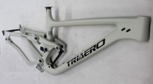 An Ican P9 150mm Travel full carbon fibre MTB Trial frame, size medium c/w rear thro axle, seat post