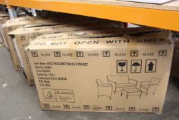 Three 4-piece Iron and Rattan KD Sofa Sets GD901 (Items may be incomplete).