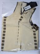 An as new Petar Petrov Catia printed silk twill sleeveless top with draped side details and light