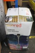A Sunred Sargas gas patio heater in Grey (Box has some damage).