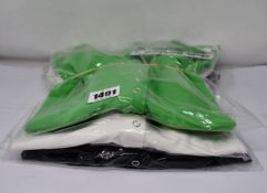 Three as new Molly Goddard Lenore top with snap V-neck (All S - RRP £84 each).