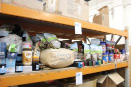 A shelf of food, confectionery and related items.