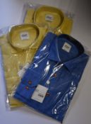 Three as new Oscar of Sweden shirts (Colours yellow and blue, sizes 2x 44 and 1x46).