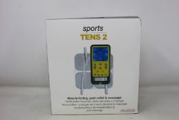 Two boxed as new TensCare Sports Tens 2 muscle toning, pain relief and massage units.