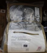 Five as new Engel Baby Blankets with shell stitch (100% Virgin Wool, natural, light grey and