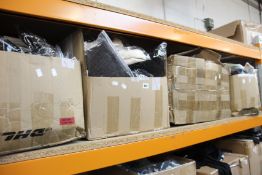 Four boxes of assorted clothing and related items.