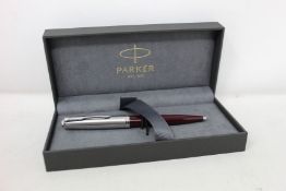 Four boxed as new Parker 51 ballpoint pens in Burgundy.