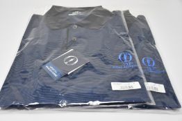 Two as new Filo de Scozia The Open polo shirts in blue (S).