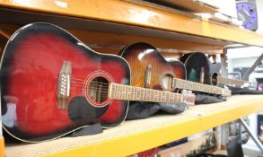 A pre-owned Santa Ana TF 656P-LH electro acoustic guitar, Lindo electro acoustic guitar and a Keiper