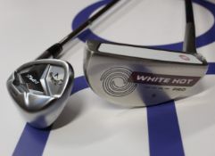 A pre-owned Callaway Apex forged pitch wedge golf club and an as new White Hot pro putter (Both