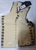 An as new Petar Petrov Catia printed silk twill sleeveless top with draped side details and light