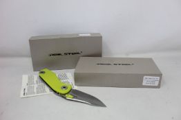 Five Real Steel - 3001 Precision SE pocket knives (5123) in fruit green (Over 18s only).