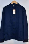 An as new A.P.C. Nathaniel work jacket in blue (S - RRP £187, please note item has security tag