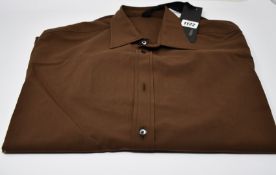 An as new Petar Petrov Colman shirt with dropped shoulders in dark chocolate (EU 36 - RRP £770).
