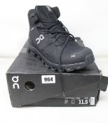 A pair of as new On Running Cloudrock waterproof boots (UK 11).